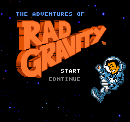 Adventures of Rad Gravity, The (Europe) Title Screen